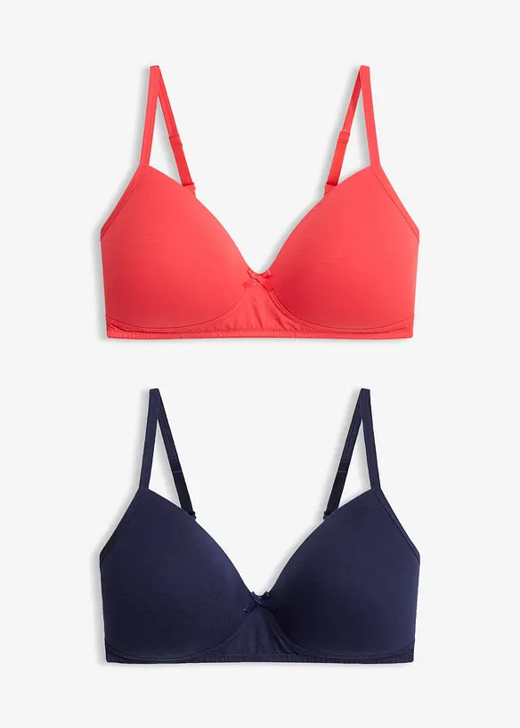 Lot de 3 soutiens-gorge coton &agrave; coques sans armatures, bonprix