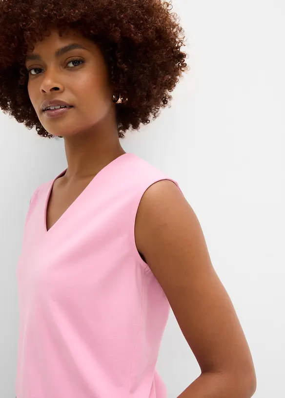 Shirt mit V-Ausschnitt mit reiner Bio-Baumwolle, bonprix