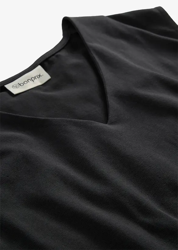 Shirt mit V-Ausschnitt mit reiner Bio-Baumwolle, bonprix