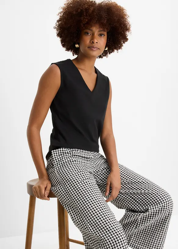 Shirt mit V-Ausschnitt mit reiner Bio-Baumwolle, bonprix