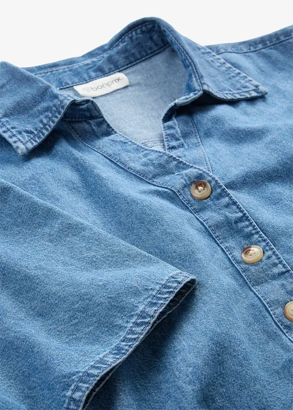 Jeans-Tunikabluse aus Bio-Baumwolle, bonprix