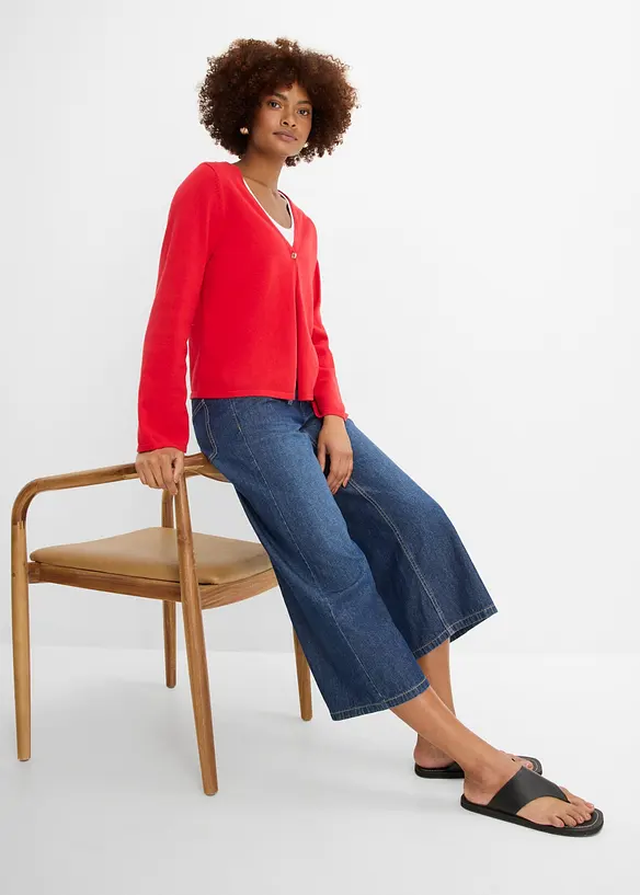 Wide-Leg-Jeans, cropped, bonprix