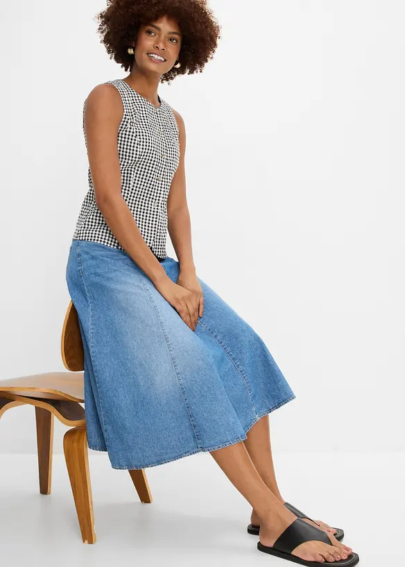 Leichter Jeansrock mit verstellbarem Bund, bonprix
