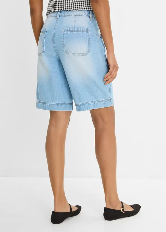 Leichte Jeans-Bermuda Mid Waist, bonprix