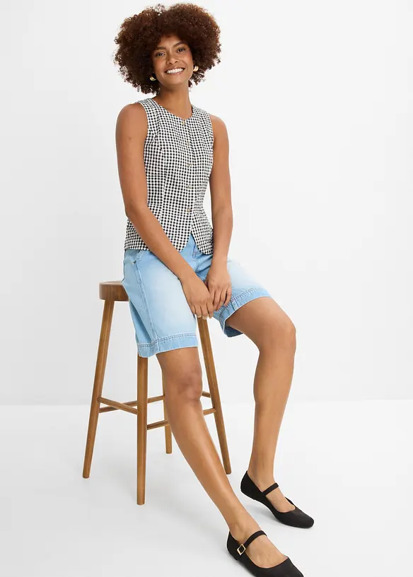 Leichte Jeans-Bermuda Mid Waist, bonprix