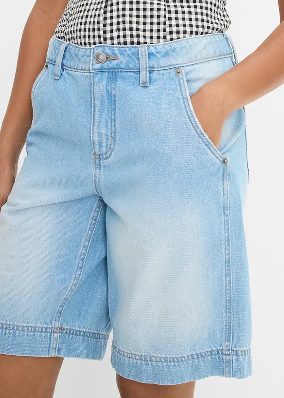 Leichte Jeans-Bermuda Mid Waist, bonprix