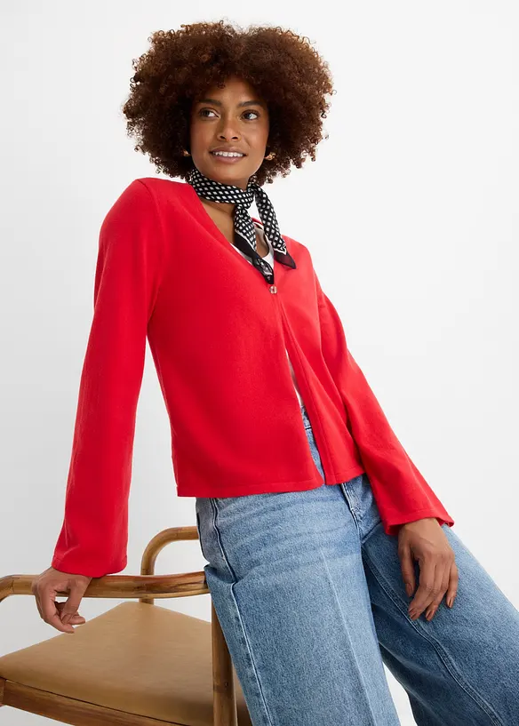 Feinstrickjacke aus Baumwoll-Mix, bonprix