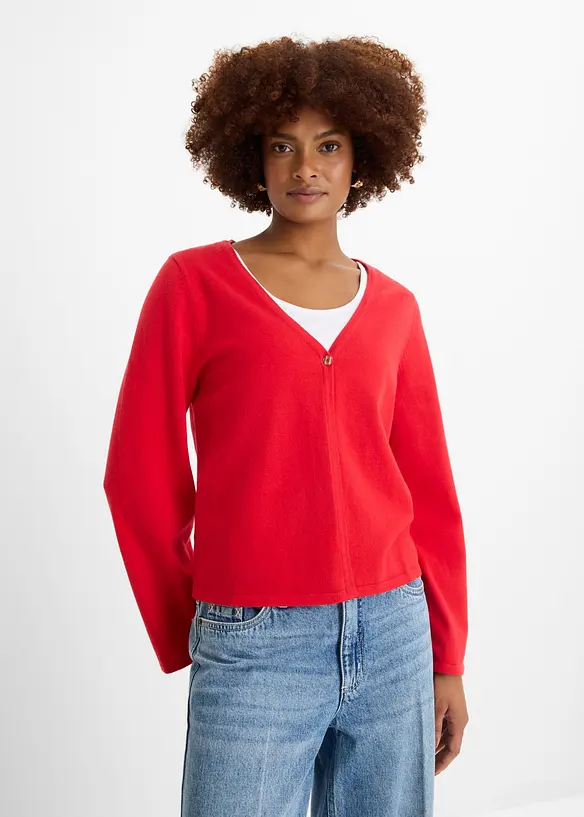 Feinstrickjacke aus Baumwoll-Mix, bonprix
