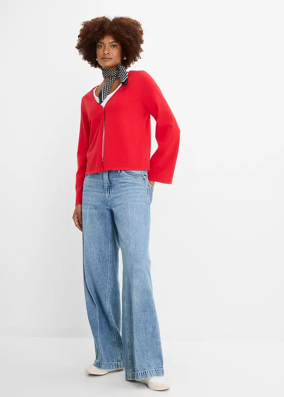 Feinstrickjacke aus Baumwoll-Mix, bonprix