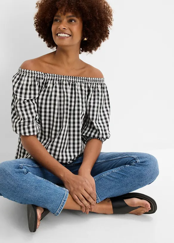Carmenbluse aus reiner Baumwolle, bonprix