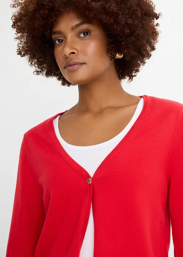 Feinstrickjacke aus Baumwoll-Mix, bonprix