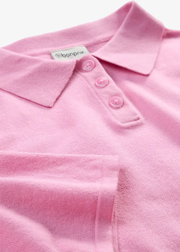 Polo-Pullover aus Baumwoll-Mix, bonprix