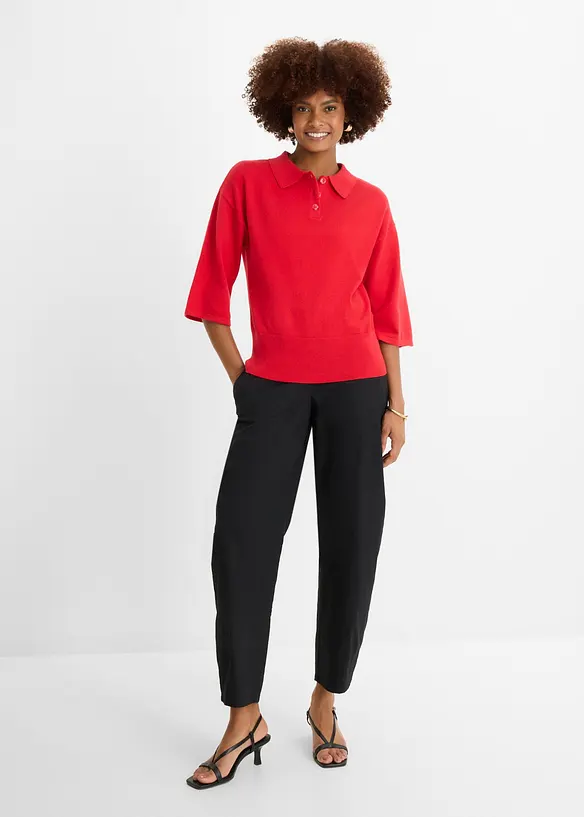 Polo-Pullover aus Baumwoll-Mix, bonprix