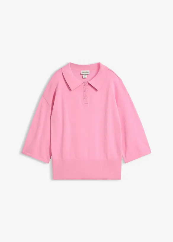 Polo-Pullover aus Baumwoll-Mix, bonprix