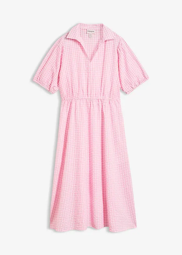 Seersucker-Midikleid aus reiner Baumwolle, bonprix