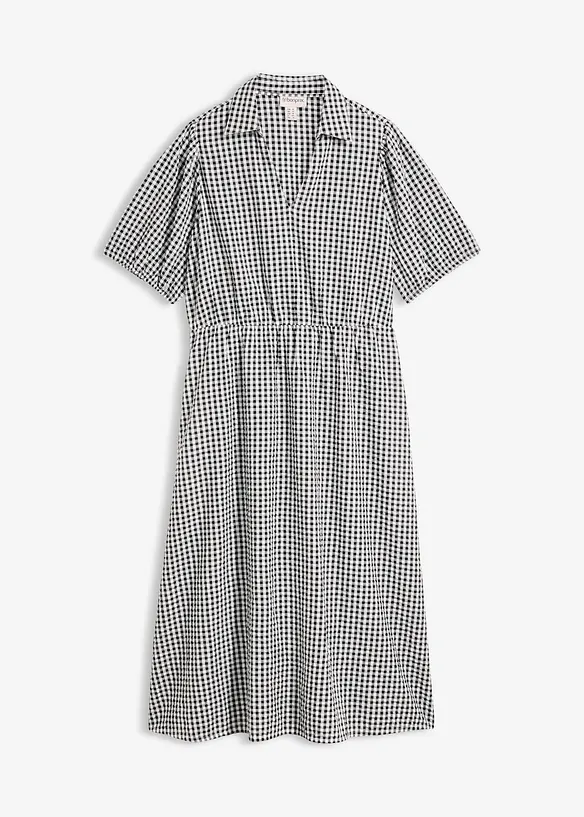 Seersucker-Midikleid aus reiner Baumwolle, bonprix