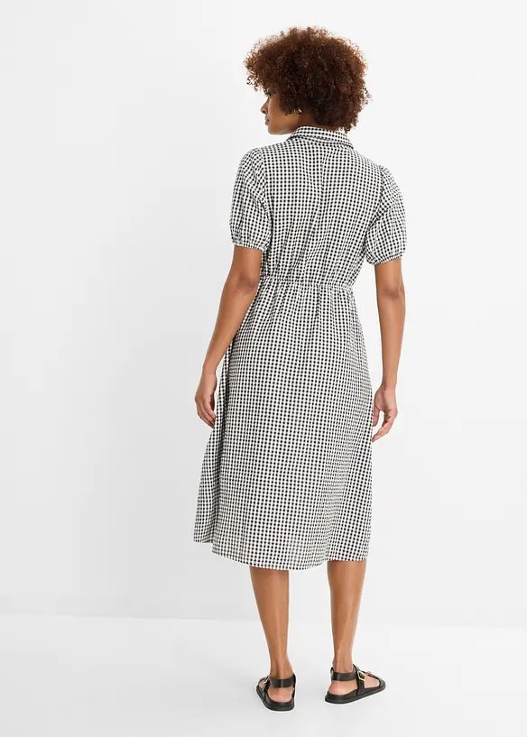 Seersucker-Midikleid aus reiner Baumwolle, bonprix