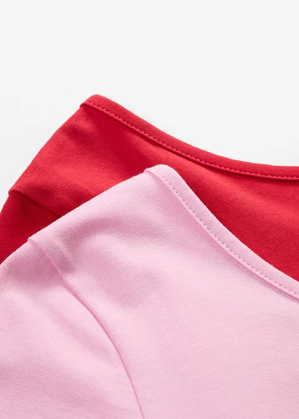 T-Shirt mit tiefem R&uuml;ckenausschnitt (2er Pack), bonprix