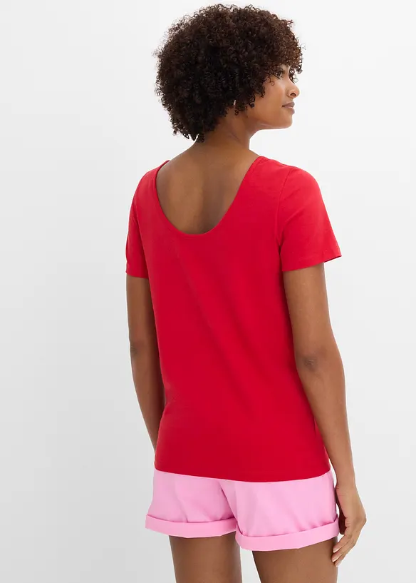 T-Shirt mit tiefem R&uuml;ckenausschnitt (2er Pack), bonprix