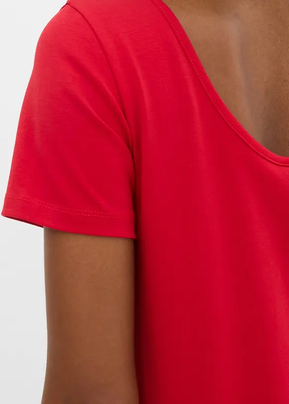 T-Shirt mit tiefem R&uuml;ckenausschnitt (2er Pack), bonprix