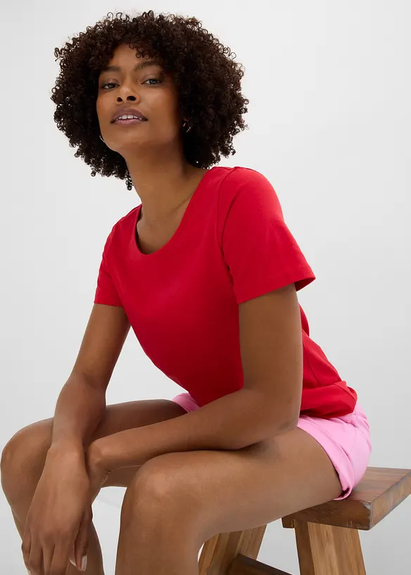 T-Shirt mit tiefem R&uuml;ckenausschnitt (2er Pack), bonprix