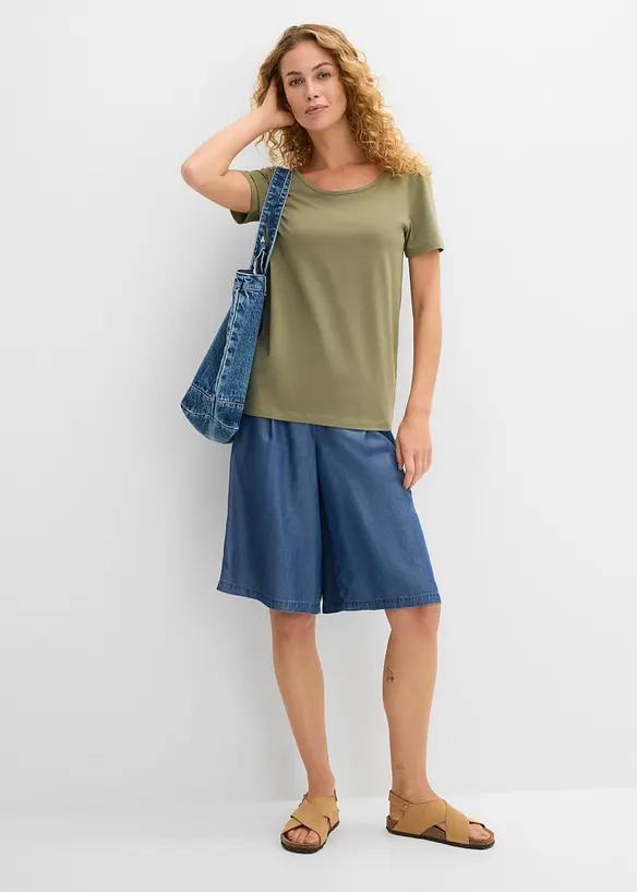 Lot de 2 T-shirts &agrave; d&eacute;collet&eacute; plongeant dans le dos, bonprix