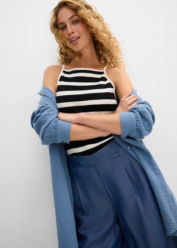 Lot de 2 tops c&ocirc;tel&eacute;s 100% coton, bonprix