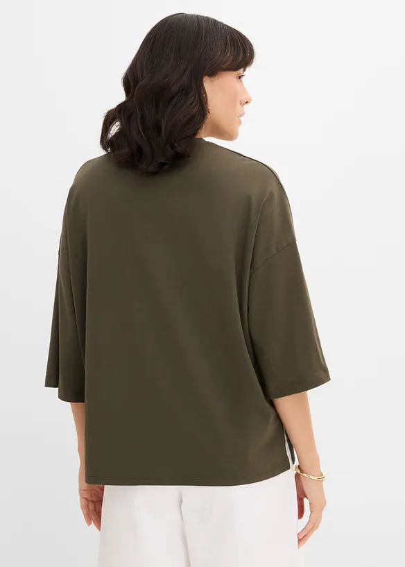 Oversize-Shirt aus elastischem Bio-Baumwoll-Mix, bonprix