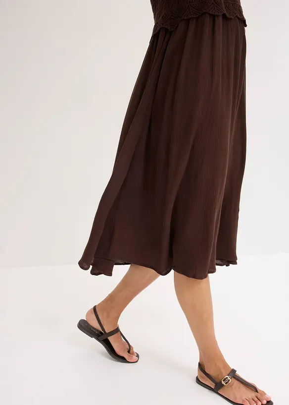 Robe avec haut int&eacute;gr&eacute; en maille ajour&eacute;e, bonprix