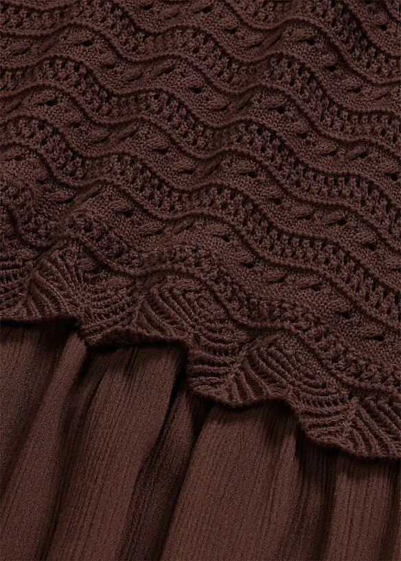 Robe avec haut int&eacute;gr&eacute; en maille ajour&eacute;e, bonprix