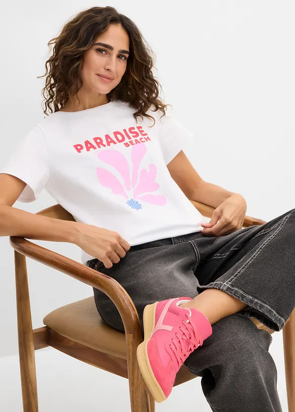 T-shirt en coton extensible, bonprix