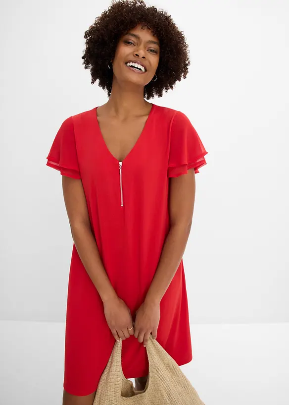 Shirtkleid mit Chiffon&auml;rmeln, bonprix