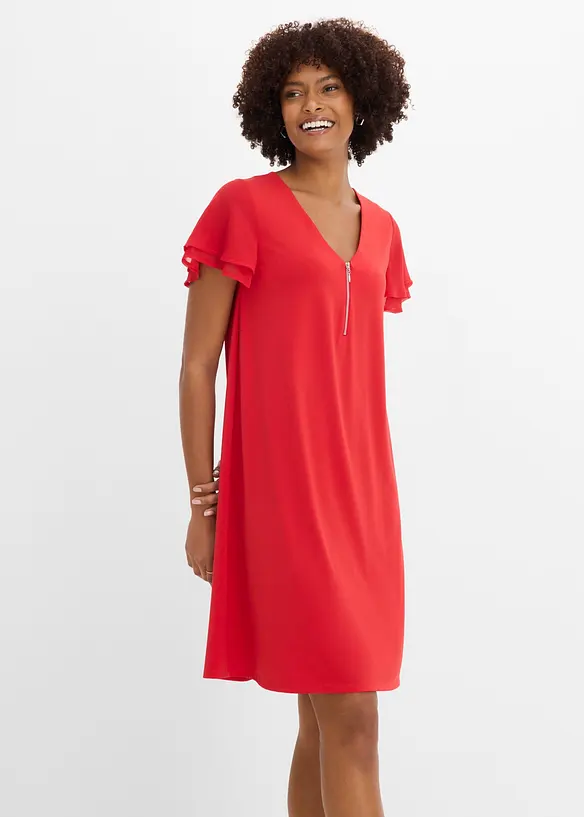 Shirtkleid mit Chiffon&auml;rmeln, bonprix