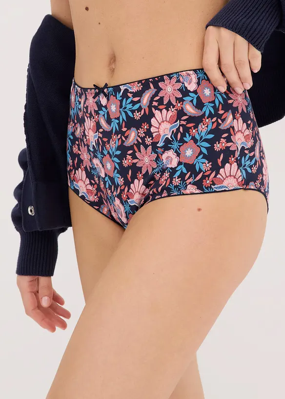 Lot de 4 slips taille haute coton, bonprix