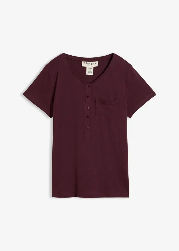 T-shirt &agrave; encolure boutonn&eacute;e, bonprix