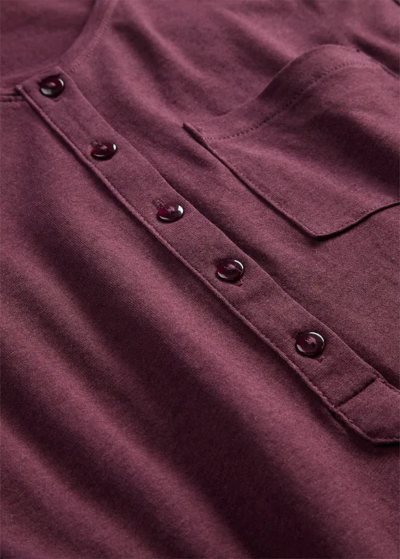 T-shirt &agrave; encolure boutonn&eacute;e, bonprix