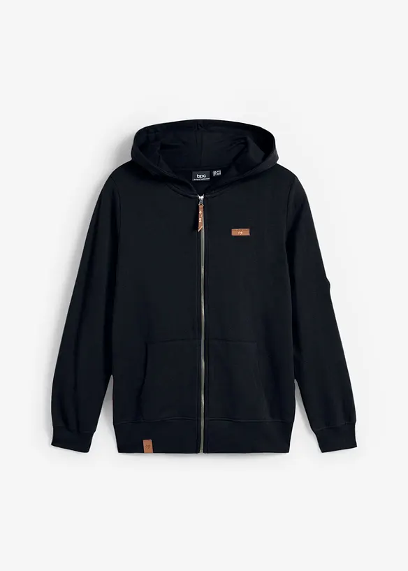 Sweat zipp&eacute; &agrave; capuche, 100% coton, bonprix