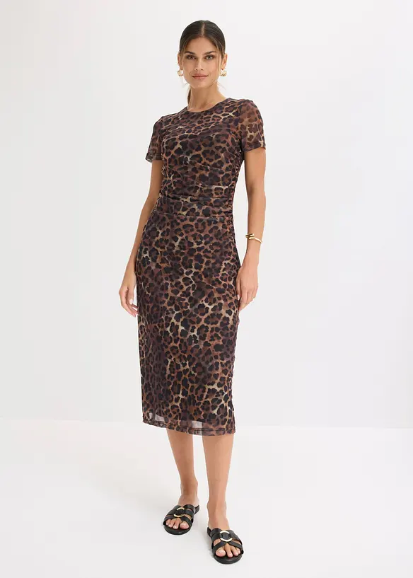 Robe midi en mesh doux, bonprix