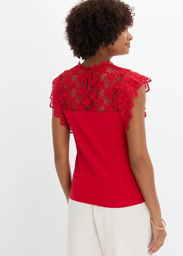 Shirt mit Spitzeneinsatz, bonprix