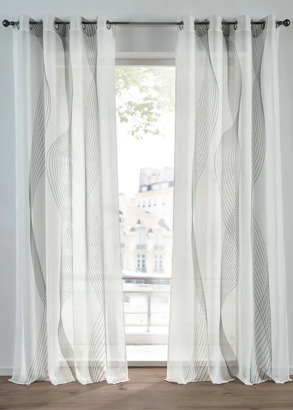 Gardine mit Wellen Druck (1er Pack), bonprix