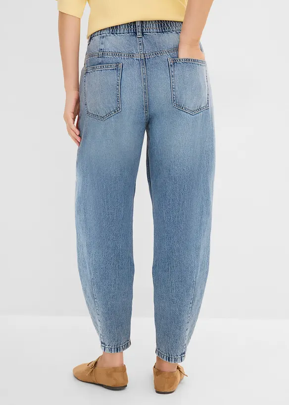 Jean barrel cropped, taille haute, bonprix
