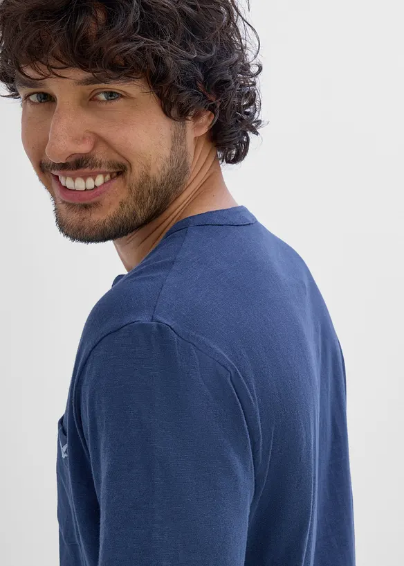 T-shirt col tunisien 100% coton, bonprix