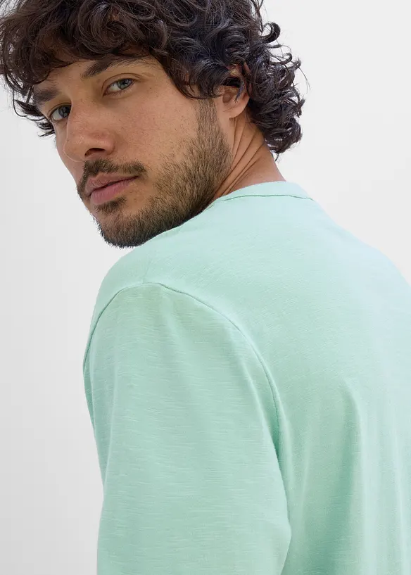T-shirt col tunisien 100% coton, bonprix