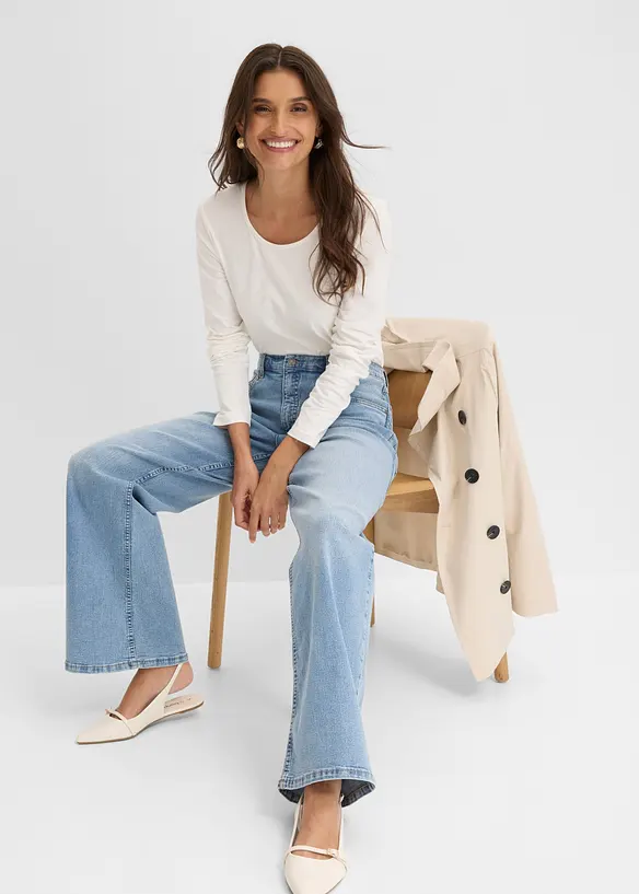 Jean large taille haute, bonprix