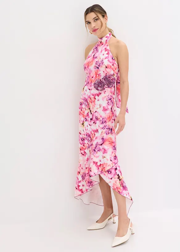 Robe de soir&eacute;e avec fleurs appliqu&eacute;es, bonprix