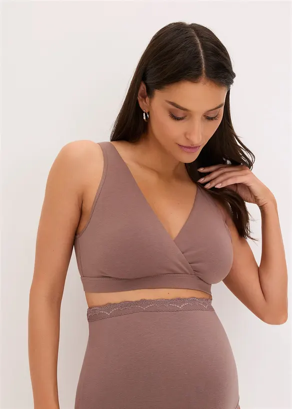 Soutien-gorge d&rsquo;allaitement sans armatures en coton extensible, bonprix