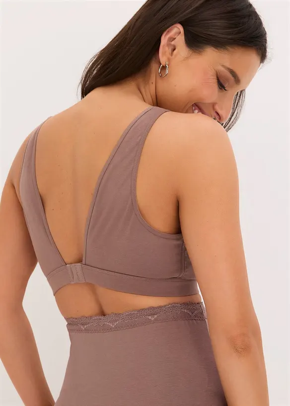 Soutien-gorge d&rsquo;allaitement sans armatures en coton extensible, bonprix