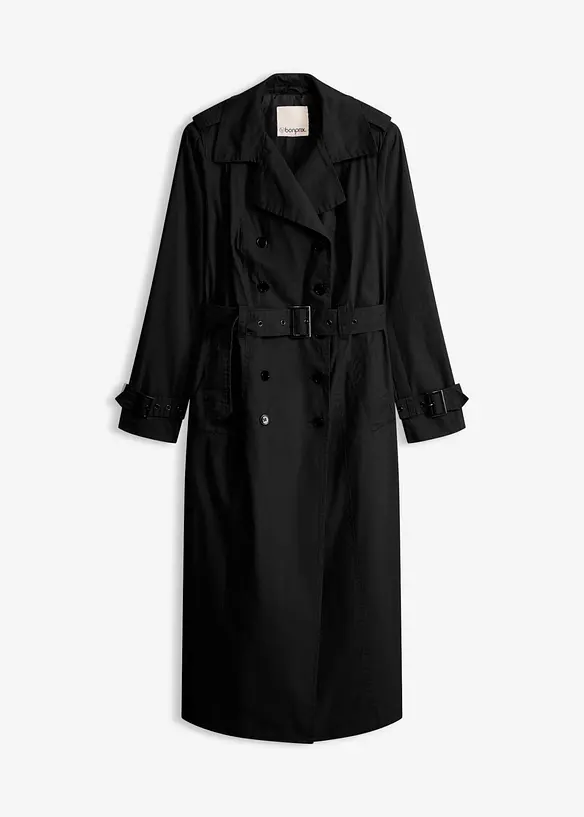 Trench-coat long ceintur&eacute; &agrave; la taille, bonprix