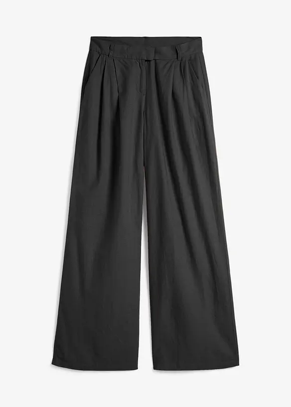 Pantalon palazzo en lin m&eacute;lang&eacute;, coupe tr&egrave;s large, bonprix