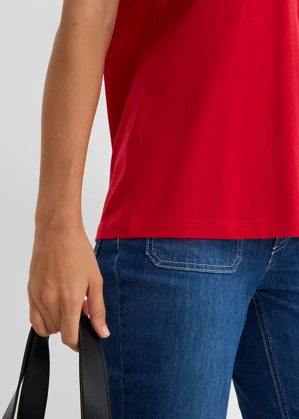 T-shirt &agrave; encolure boutonn&eacute;e, bonprix